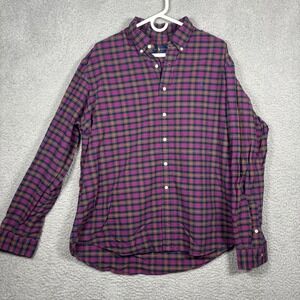 Polo Ralph Lauren Mens XXL Custom Fit Plaid Button Down Shirt Purple Multi